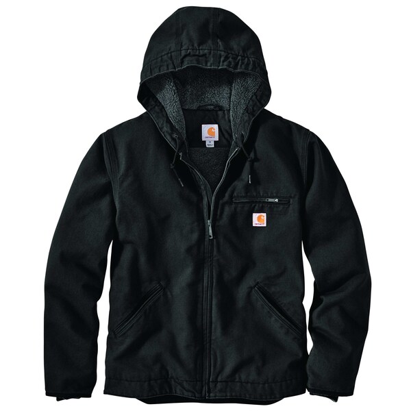 Carhartt Men's OJ4392 M RlxdFit WshDck Shrp Lnd J L TLL Heavy Lined Relaxed Black OJ4392-M / 104392-BLKLTLL - main